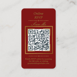 Burgundy Wine | Photo Online RSVP QR Code Wedding Tilläggskort