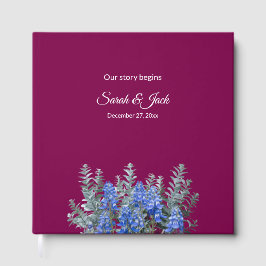 Burgundy Winter Wedand med Bluebonnet Gästböcker