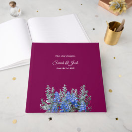 Burgundy Winter Wedand med Bluebonnet Gästböcker