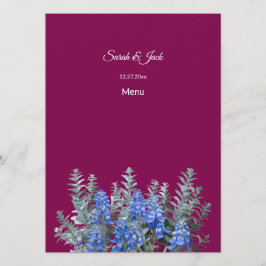 Burgundy Winter Wedand med Bluebonnet Meny