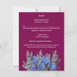 Burgundy Winter Wedand med Bluebonnet OSA Kort