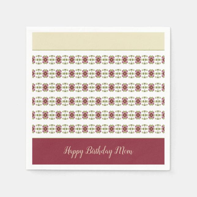 Burgundy with Cream Pappersservett (Framsidan)