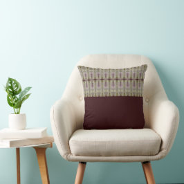 Burgundy with Lila and Beige Kudde