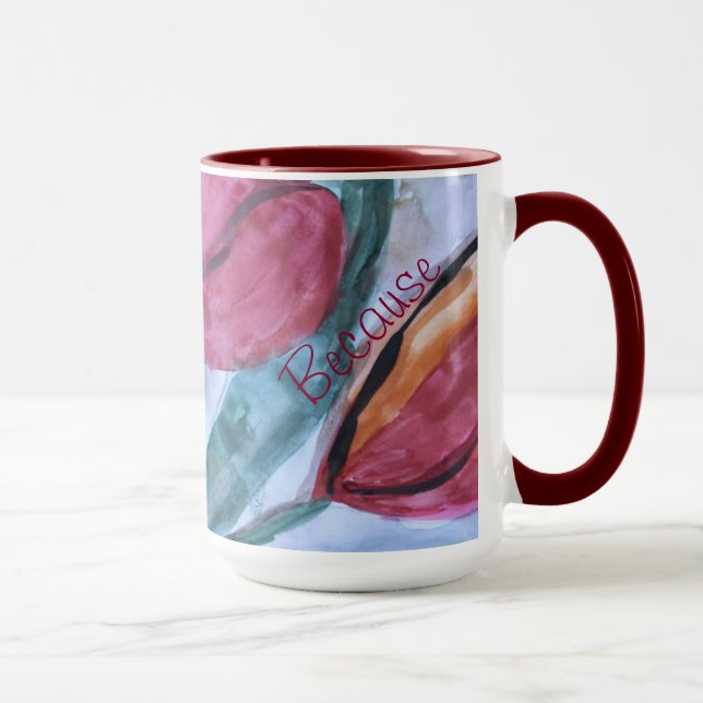 Burgundy with Red Tuilp Mugg (Höger)