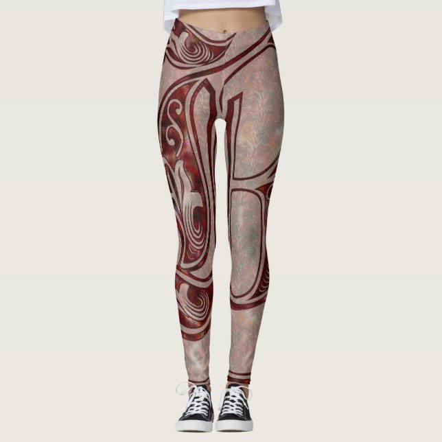 Burgundy Women's Leggings (Framsida)