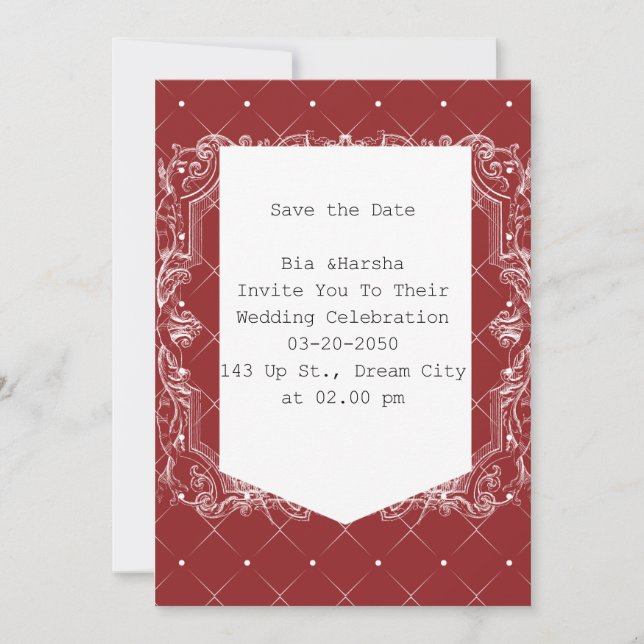 Burgundyfärgskort Inbjudningar (Framsida)