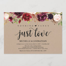 Burgundyröda kraftblommiga vigselreceptionskort inbjudningar