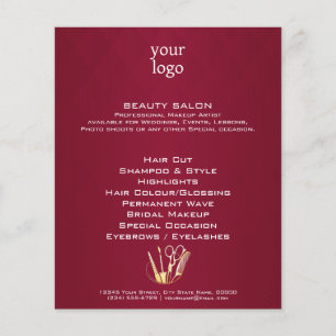 Burgundyvin & Golden Beauty Salon Flygblad