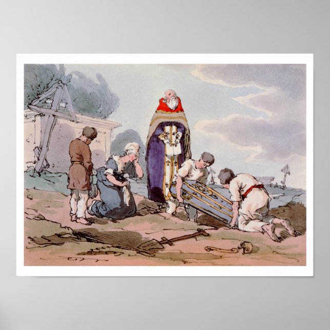 Burial, etchad av konstnären, publicerad 1804 (col poster (Framsidan)