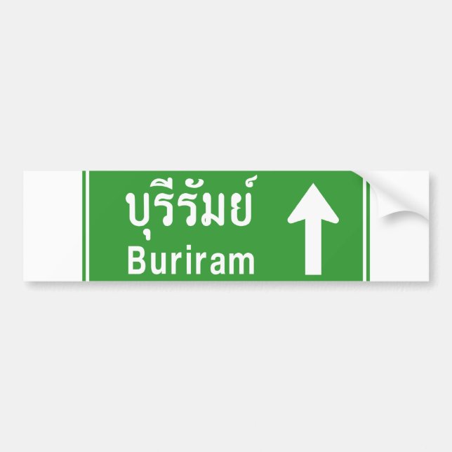 Buriram ⚠ Thai Highway Traffic Sign ⚠ Bildekal (Framsidan)