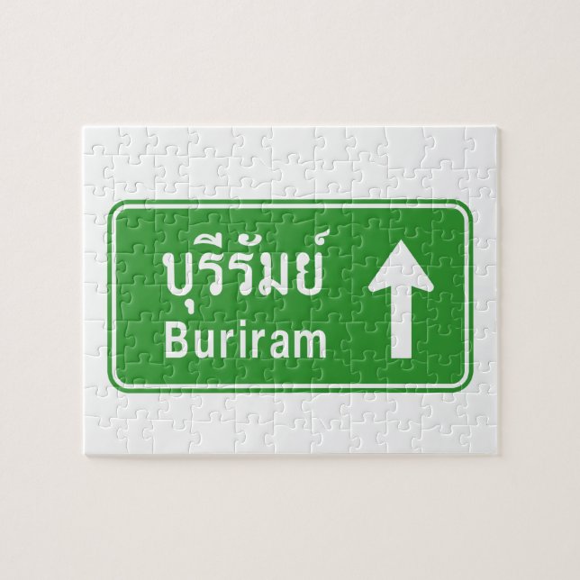 Buriram ⚠ Thai Highway Traffic Sign ⚠ Pussel (Horisontell)