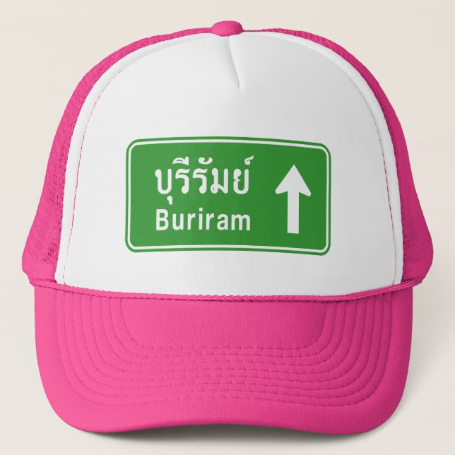 Buriram ⚠ Thai Highway Traffic Sign ⚠ Truckerkeps (Framsida)