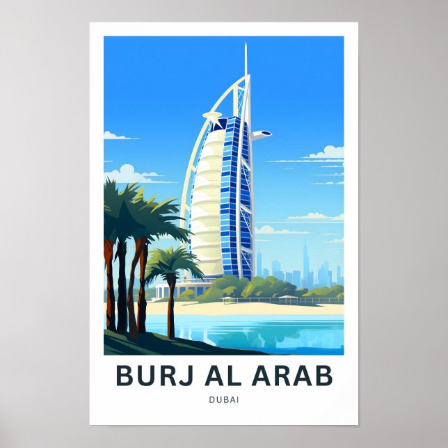 Burj Al Arab Dubai Travel Skriv ut Poster (Framsidan)