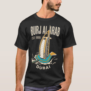 Burj Al Arab Dubai UAE Vintage Resemålningaffisch T Shirt
