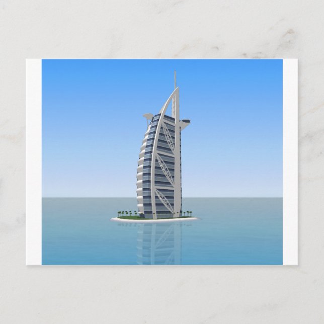Burj Al Arab Hotel Dubai: 3D-modell: Vykort (Framsida)