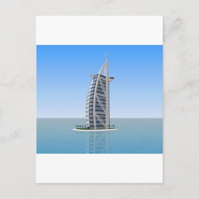 Burj Al Arab Hotel Dubai: 3D-modell: Vykort (Framsida)