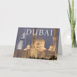 Burj al Arab Moské på kvällen Dubai Födelsedag Kort
