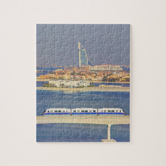 Burj Al Arab och Handflatan Jumeirah Monorail Pussel (Vertikal)