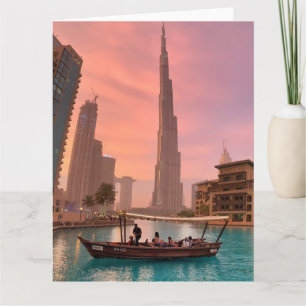 Burj Khalifa Boat Sjö Cityscape Kort