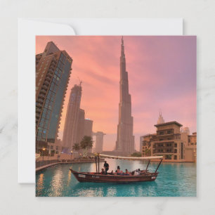 Burj Khalifa Boat Sjö Cityscape Kort