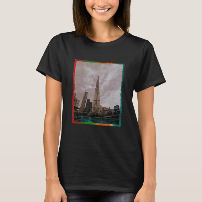 Burj Khalifa Dubai Förenade Arabemiraten T Shirt (Framsida)