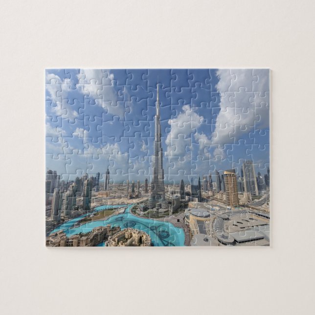 Burj Khalifa Dubai Landmark Jigszle Puzzle Pussel (Horisontell)