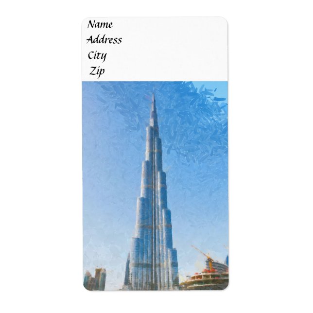 Burj Khalifa, Dubai målning Fraktsedel (Framsidan)