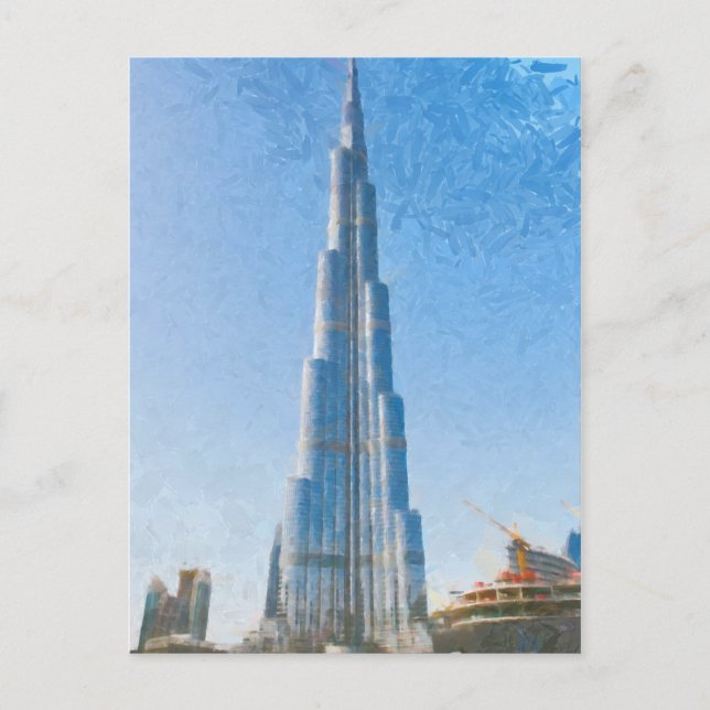 Burj Khalifa, Dubai-målning Vykort (Framsida)