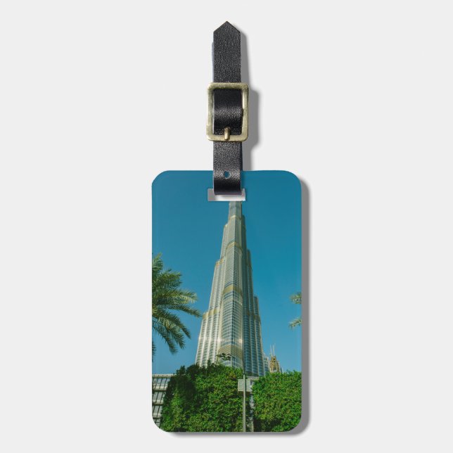 Burj Khalifa, Dubai och palmträd Bagagebricka (Vertikal Framsida)