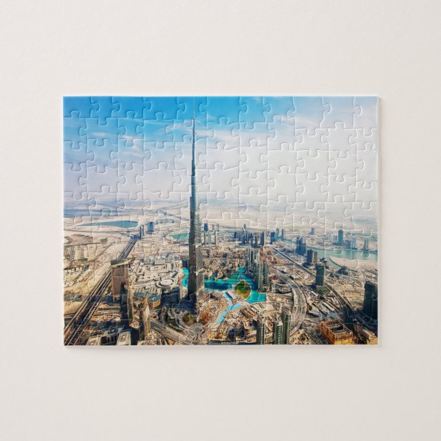 Burj Khalifa Dubai Sunrise Jigszle Puzzle Pussel (Horisontell)