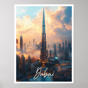 Burj Khalifa Dubai UAE Förenade Arabemiraten City Poster