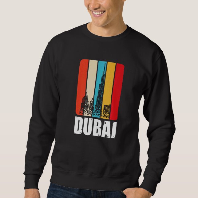 Burj Khalifa från Dubai i Förenade Arabemiraten Lång Ärmad Tröja (Framsida)