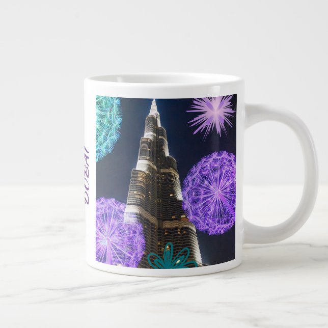 Burj Khalifa Modern Skyscrapers Dubai UAE Jumbo Mugg (Höger)