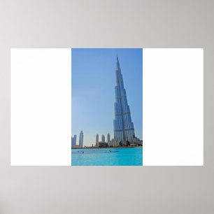 Burj Khalifa och Dubai Fontän - fotoutskrift Poster
