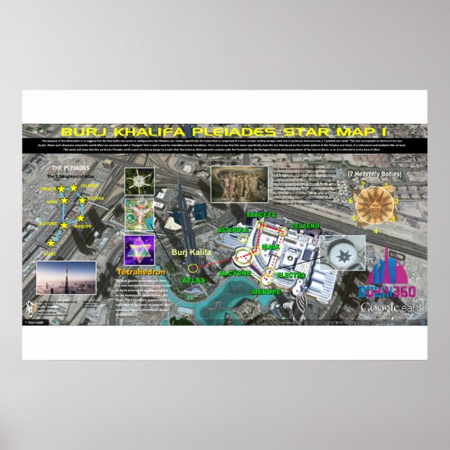 Burj Khalifa Pleiades Mönster 1 Poster (Framsidan)