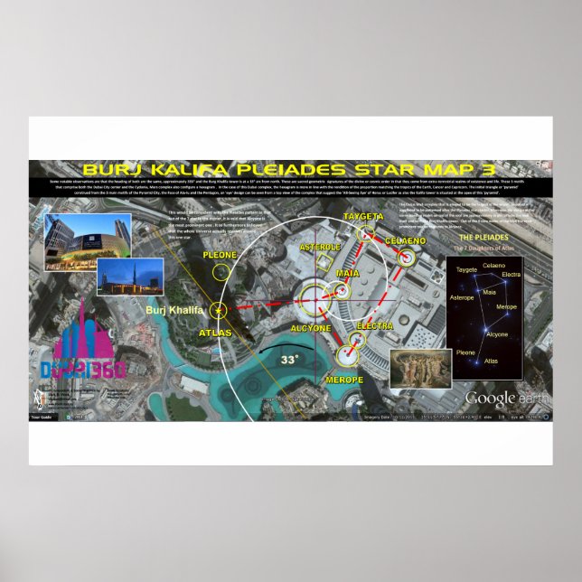 Burj Khalifa Pleiades Mönster 3 Poster (Framsidan)