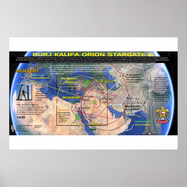 Burj Khalifa Pleiades Mönster 6 Poster (Framsidan)