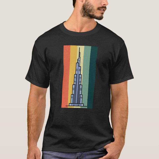 Burj Khalifa Skyscraper Dubai Förenade Arabemirate T Shirt (Framsida)