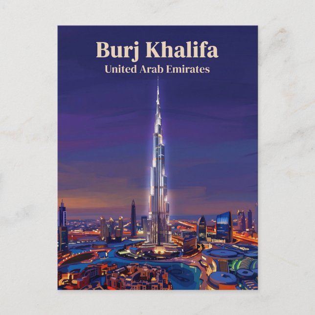 Burj Khalifa United Arab Emirates Vykort (Framsida)