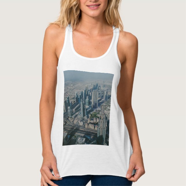 Burj Khalifa view,Dubai Linne Med Racerback (Framsida)