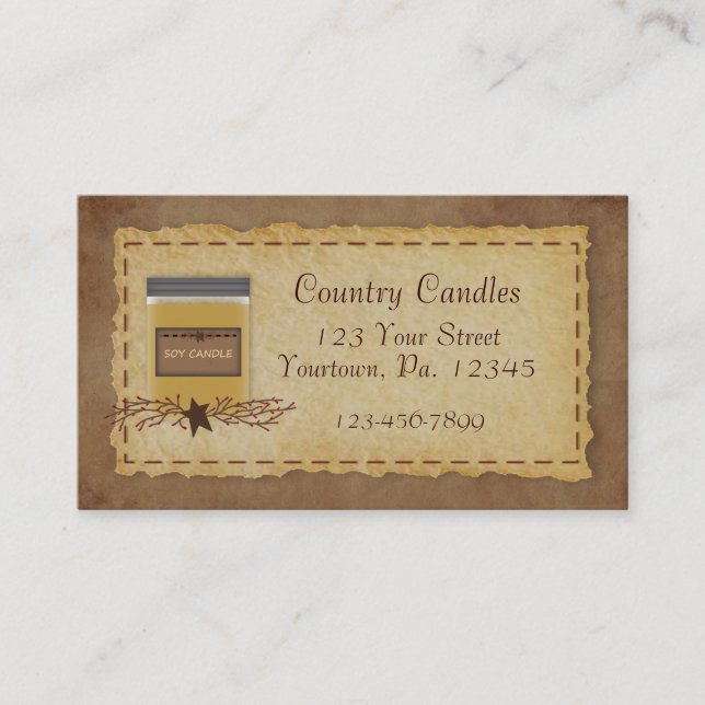 Burk Candle-Affärskortet Visitkort (Framsida)