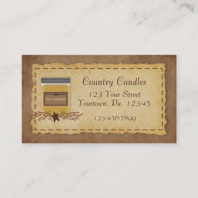 Burk Candle-Affärskortet Visitkort (Framsida)