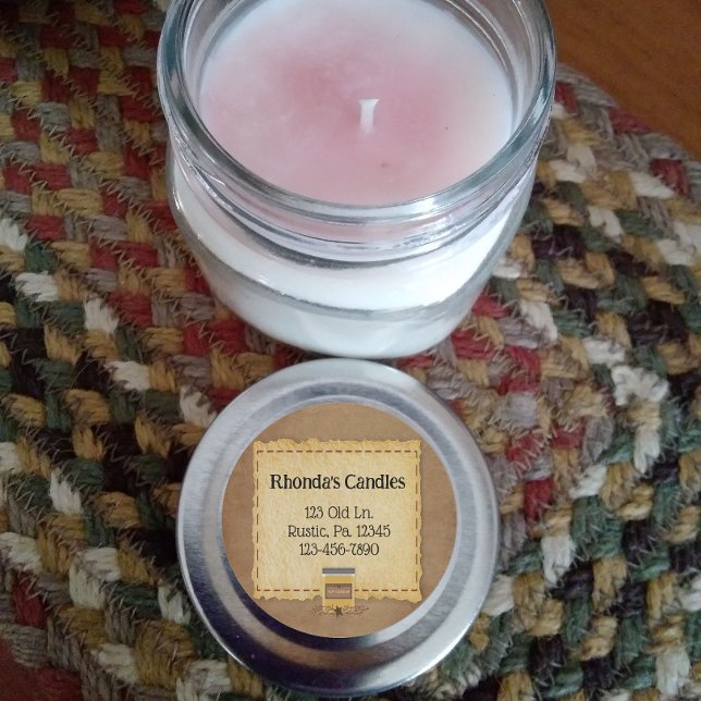 Burk Candle Lid Sticker Runt Klistermärke (Skapare uppladdad)