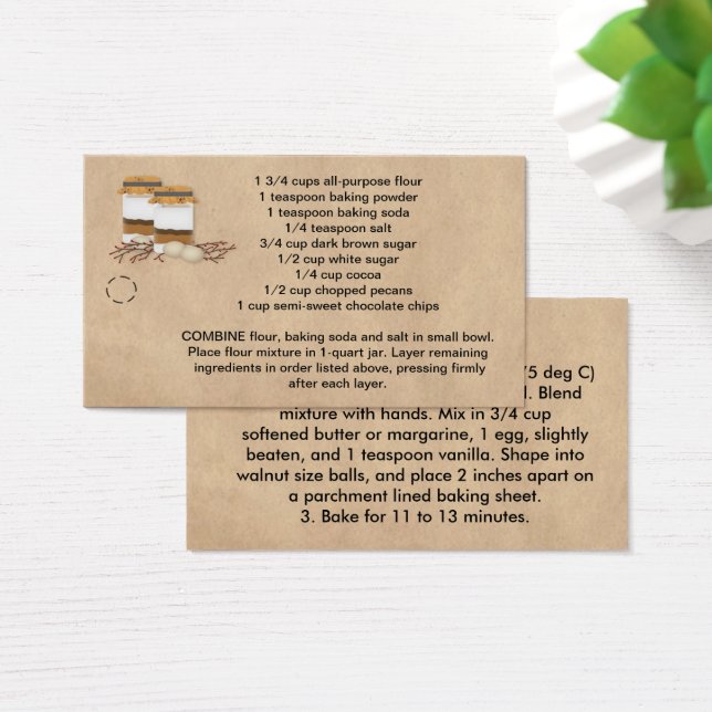 Burk Chocolate Chip Cookie Mix Märkre Visitkort (Skivbord)