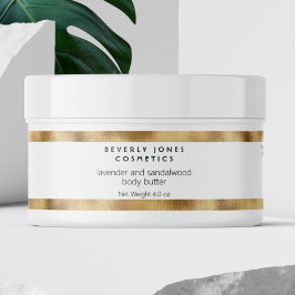 Burk-etikett för elegant med minimalistisk Guld-ko Etikettband