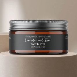 Burk-etikett med minimal Mörk Grått Cosmetics Etikettband
