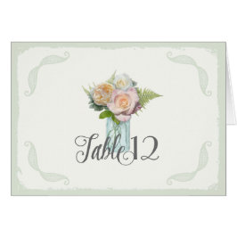 Burk för Mason för bordsnummervintage lantlig OBS Kort