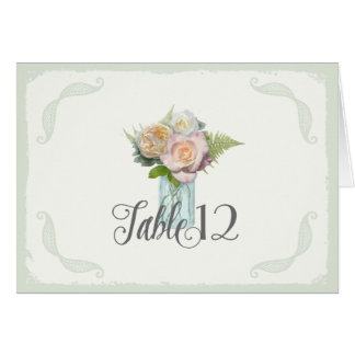 Burk för Mason för bordsnummervintage lantlig OBS Kort