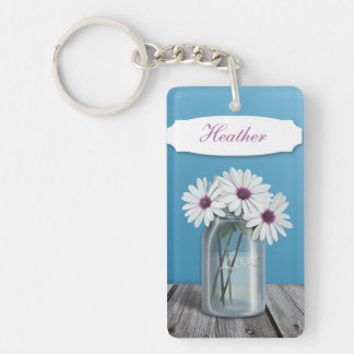 Burk Keychain för vit- och liladaisyMason