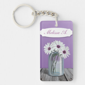 Burk Keychain för vit- och liladaisyMason